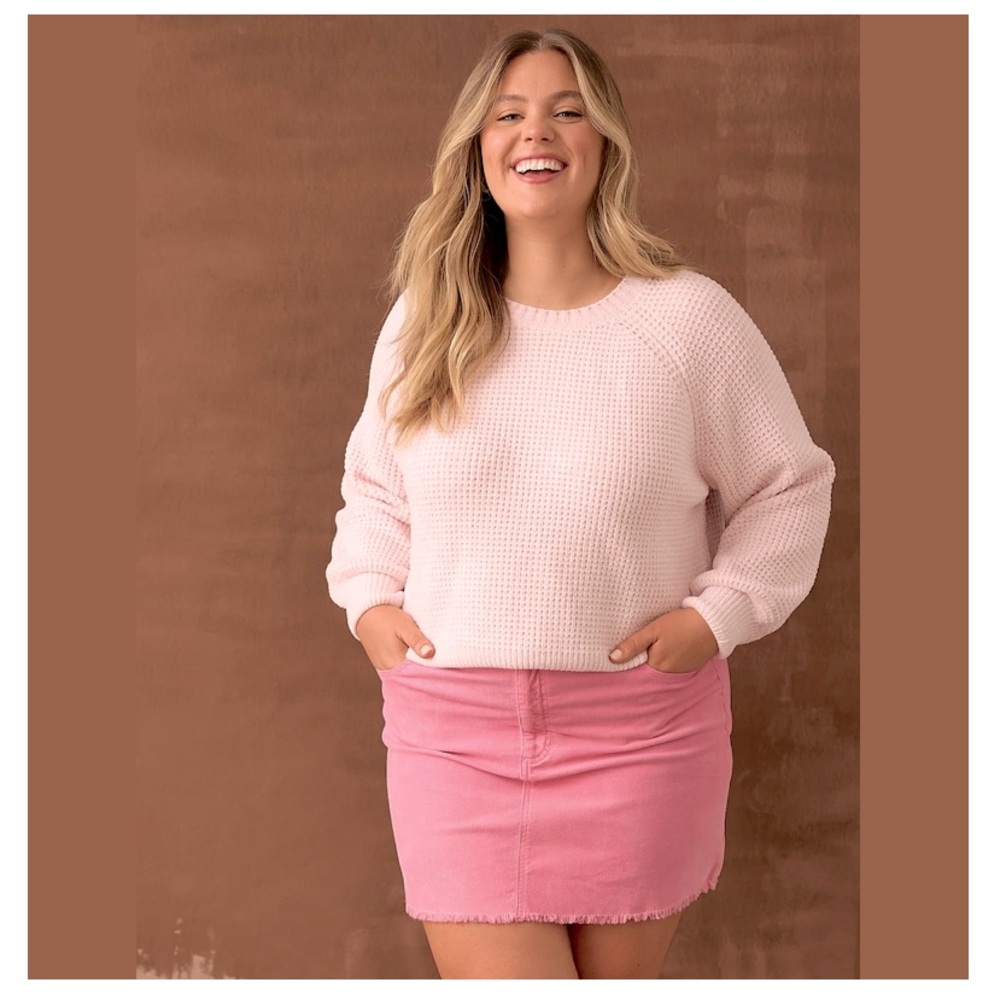 Arula Pink Regina Corduroy Mini Skirt A 1X NWT